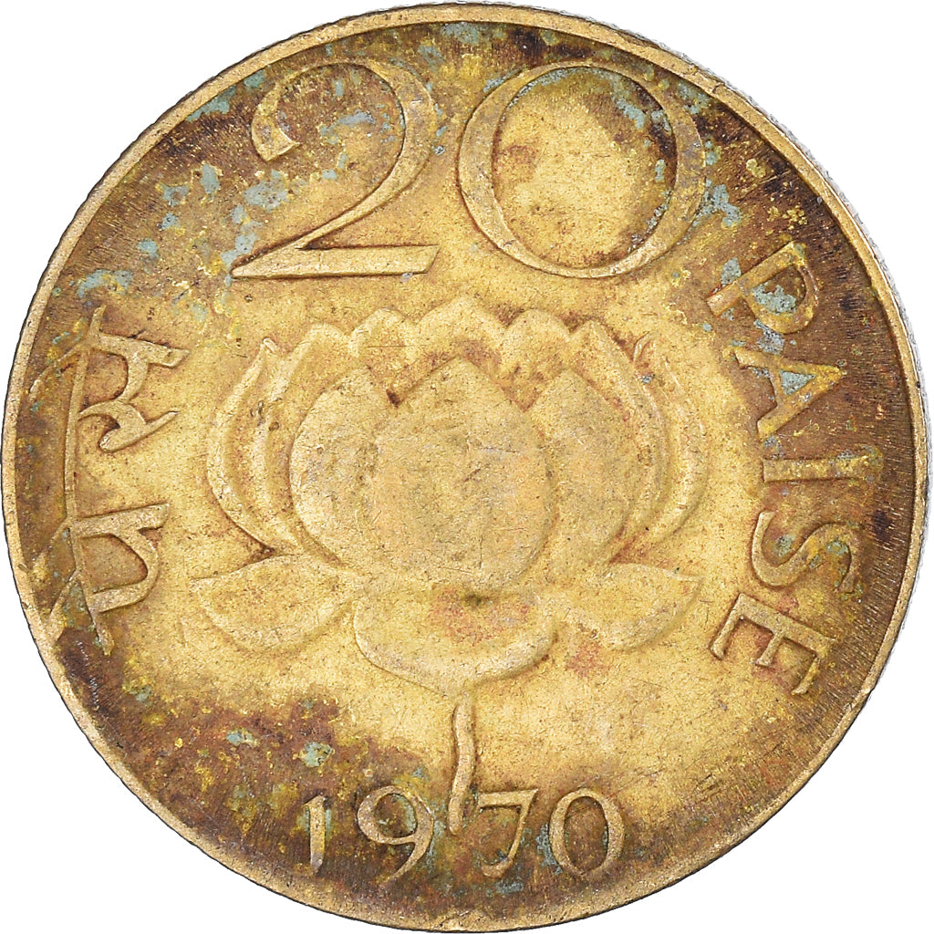 Münze, India, 20 Paise, 1970