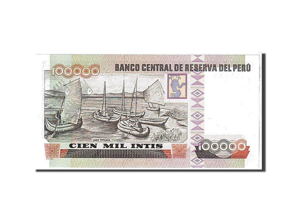 Billete, 100,000 Intis, 1989, Perú, UNC