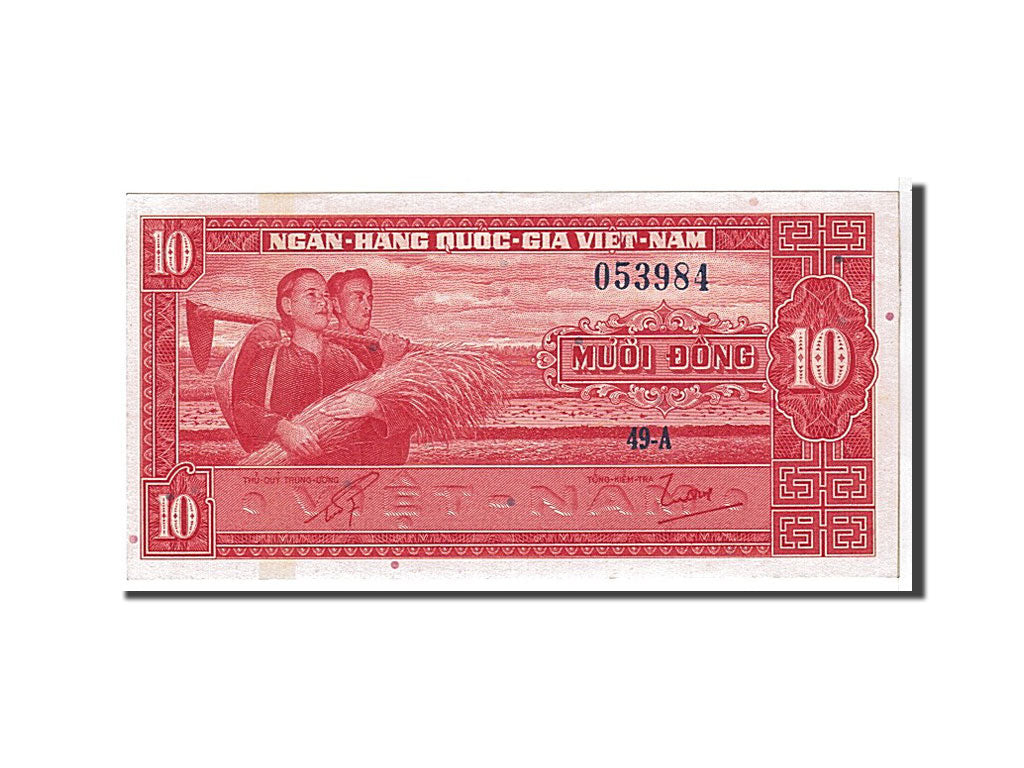 Billet, South Viet Nam, 10 D<ox>ng, 1962, KM:5a, NEUF