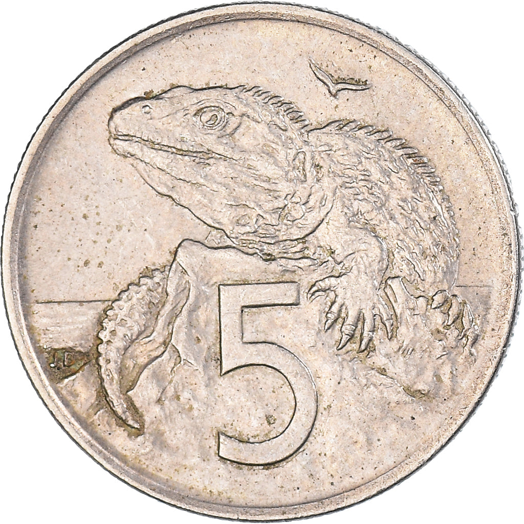 Coin, New Zealand, 5 Cents, 1970