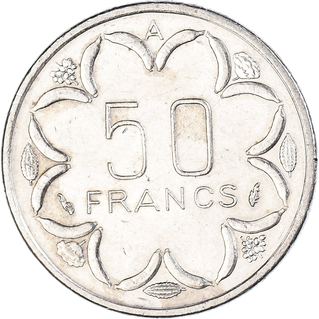 Coin, Central African States, 50 Francs, 1985