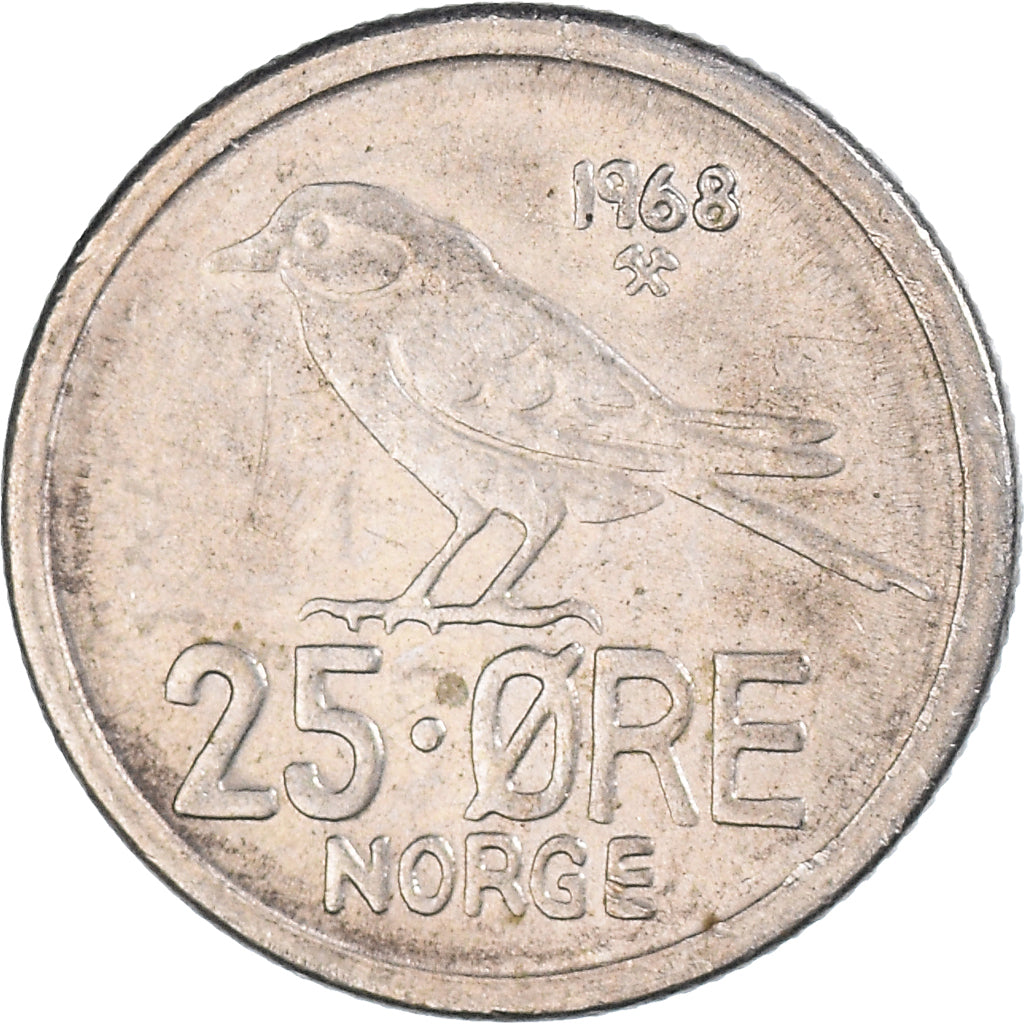Münze, Norwegen, 25 Öre, 1968