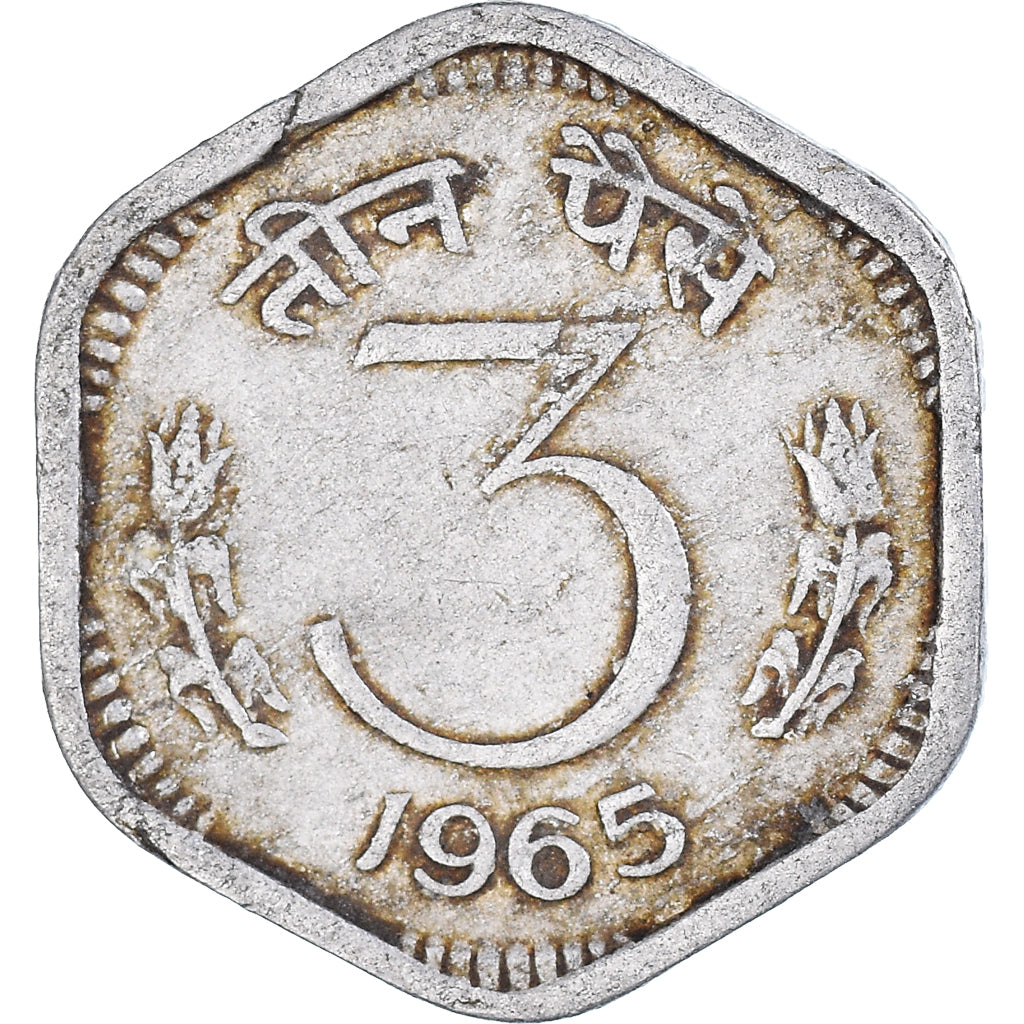 Münze, INDIA-REPUBLIC, 3 Paise, 1965