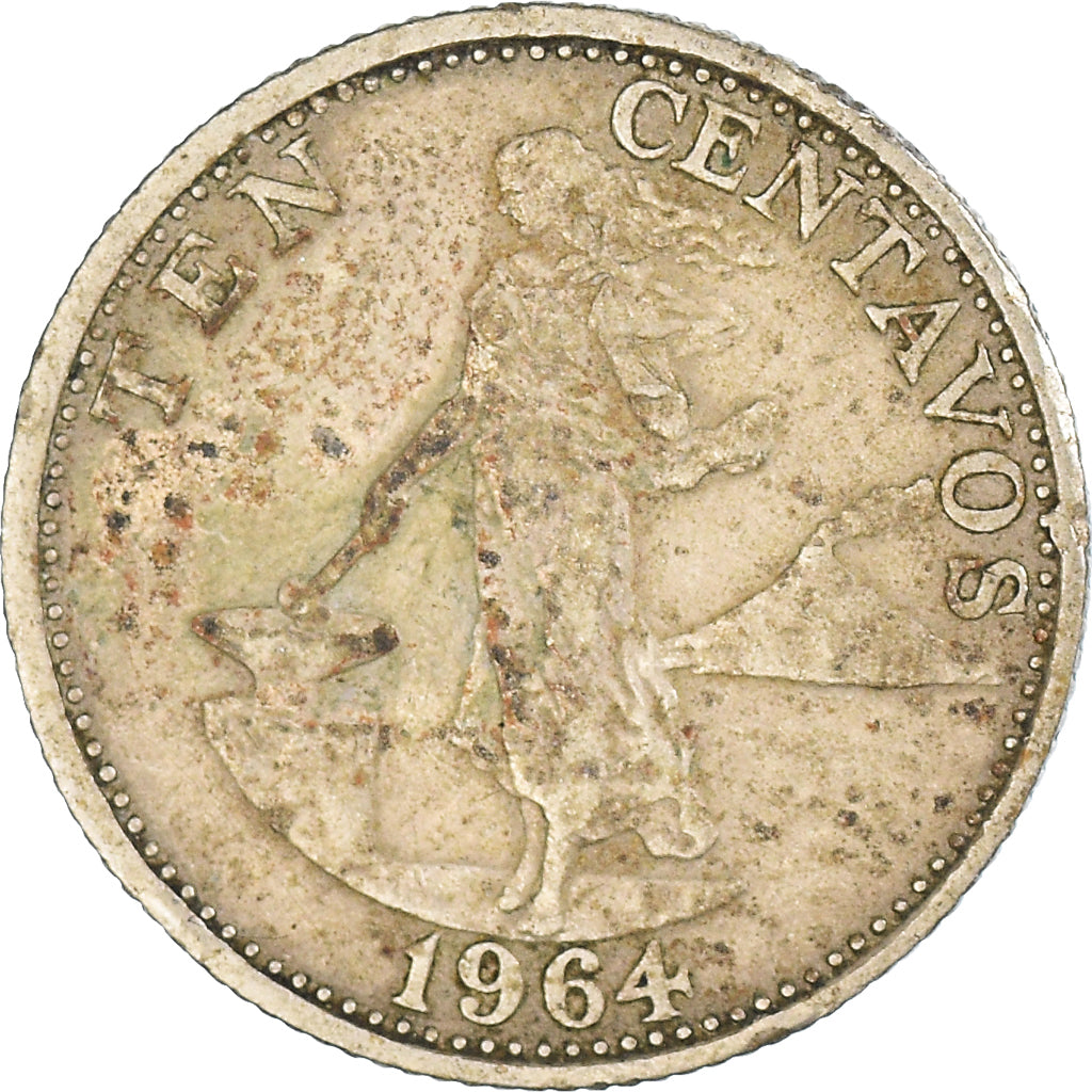 Coin, Philippines, 10 Centavos, 1964
