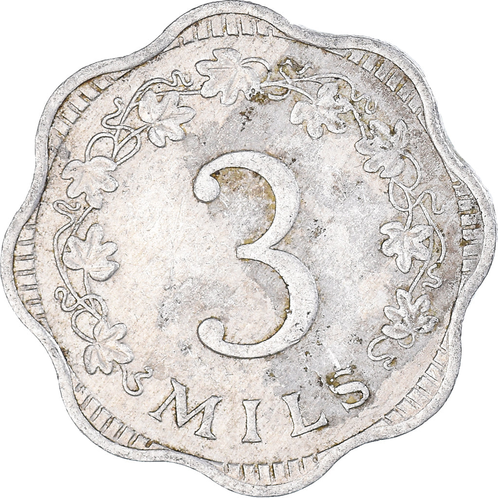 Münze, Malta, 3 Mils, 1972