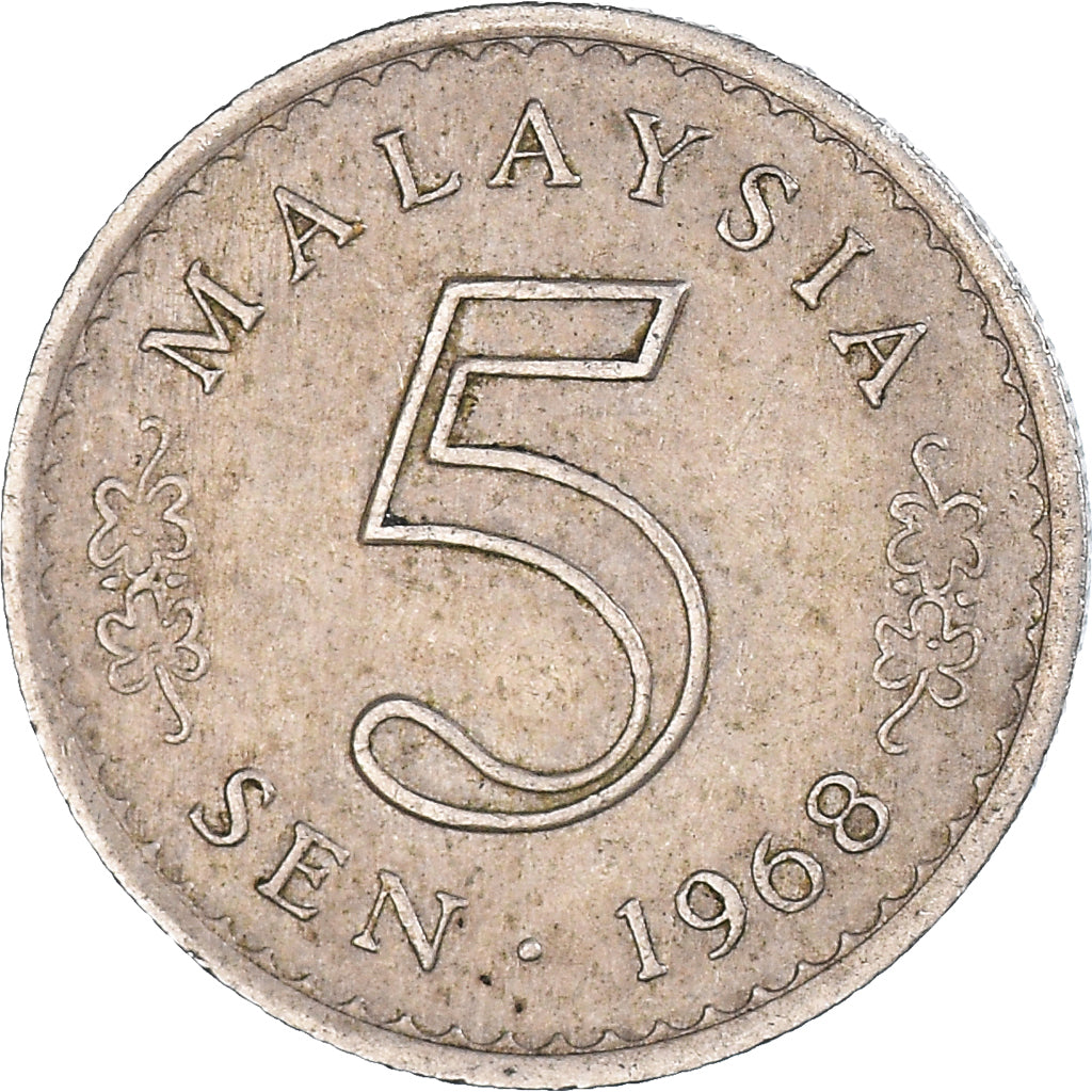 Monnaie, Malaysie, 5 Sen, 1968