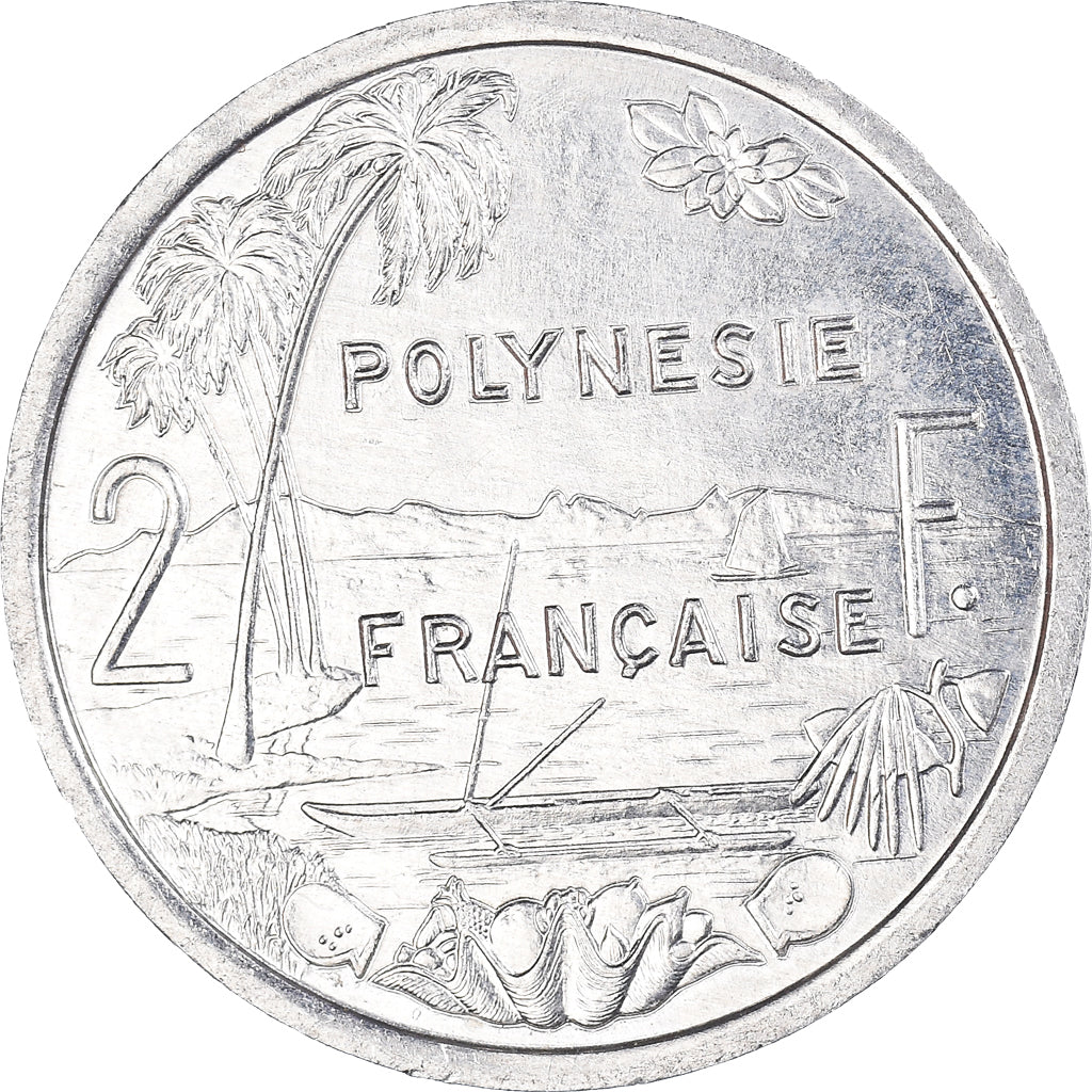 Monnaie, Polynésie française, 2 Francs, 1990