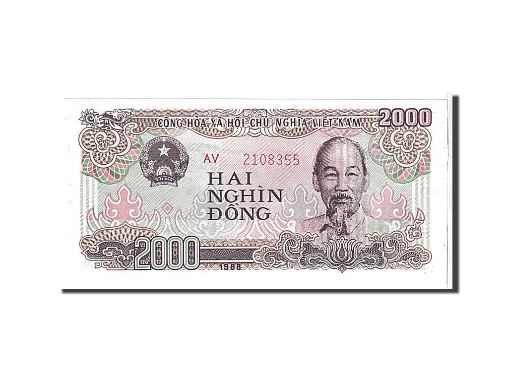 Banknote, Viet Nam, 2000 Dông, 1988, KM:107a, UNC(65-70)