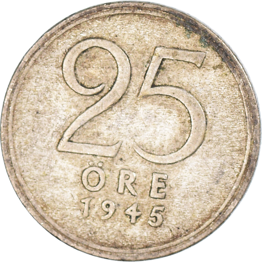 Münze, Schweden, 25 Öre, 1945