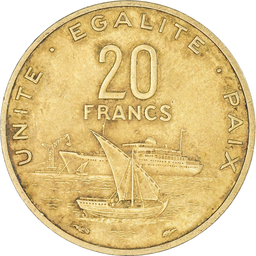 Moneda, Yibuti, 20 Francs, 1977
