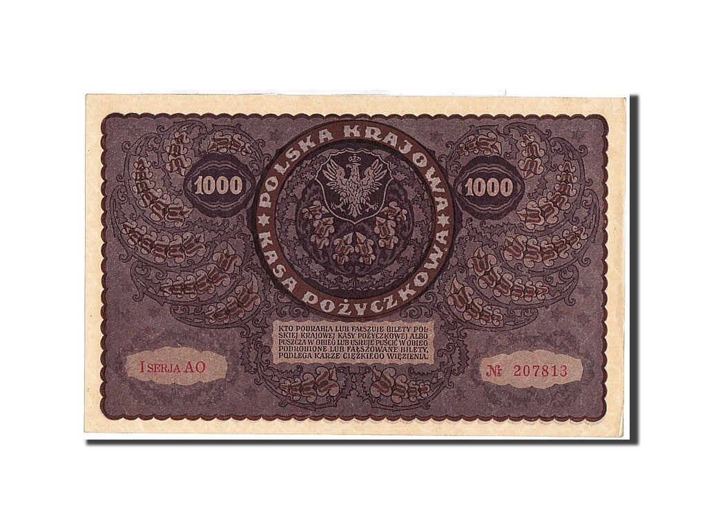 Poland, 1000 Marek, 1919, KM #29, UNC(63), 207813