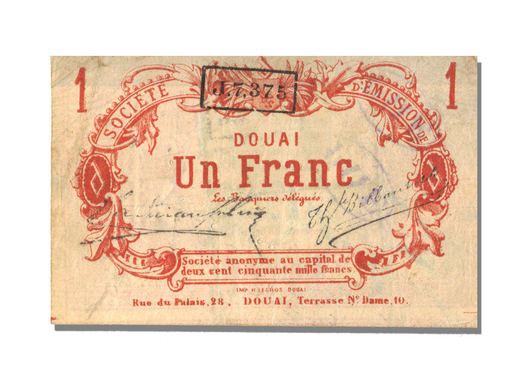 Banconote, BB+, 1 Franc, 1870, Francia