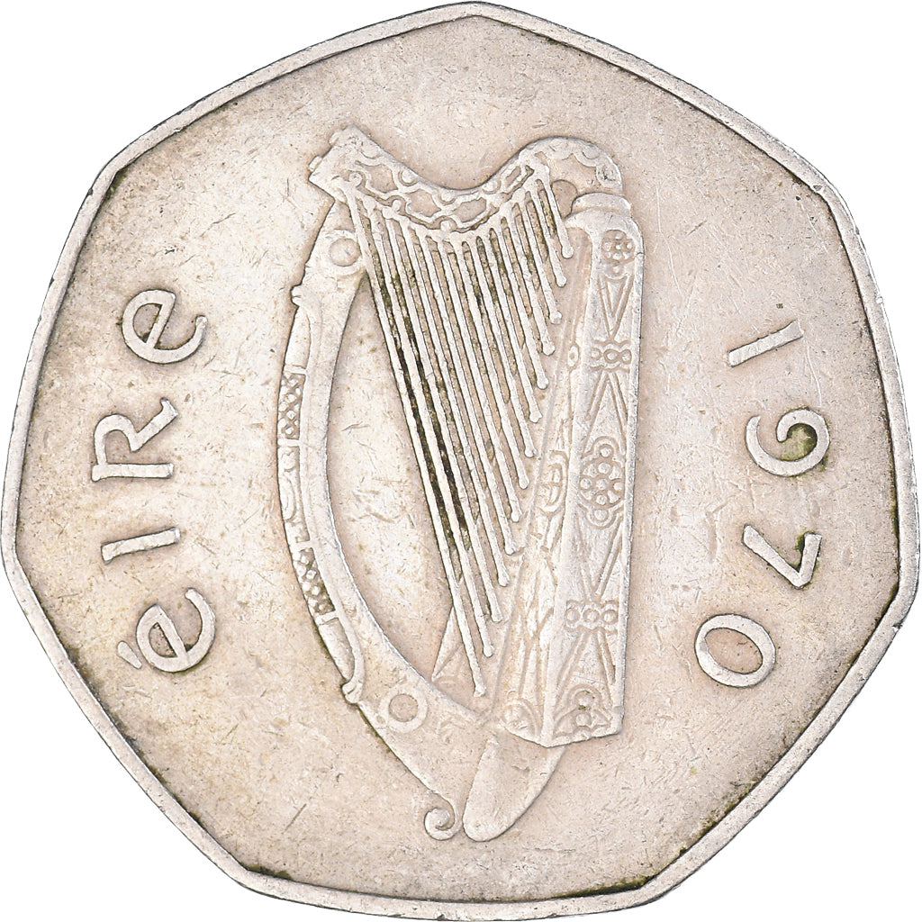 Moeda, REPÚBLICA DA IRLANDA, 50 Pence, 1970
