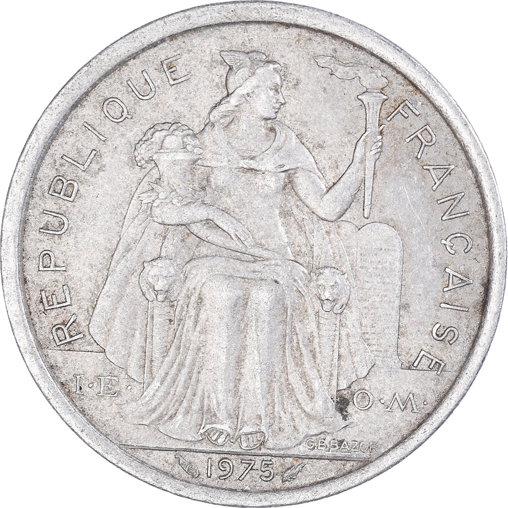 Moeda, Polinésia Francesa, 2 Francs, 1975