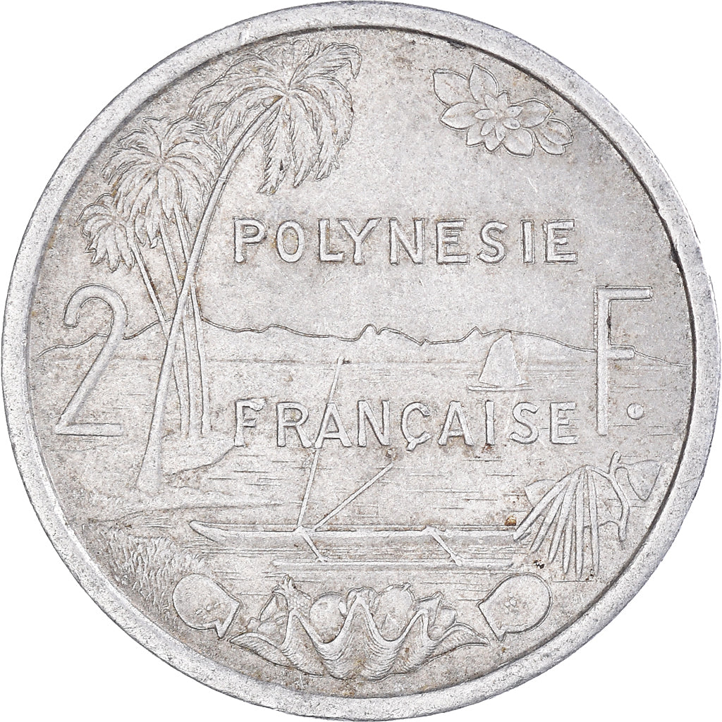 Moeda, Polinésia Francesa, 2 Francs, 1975