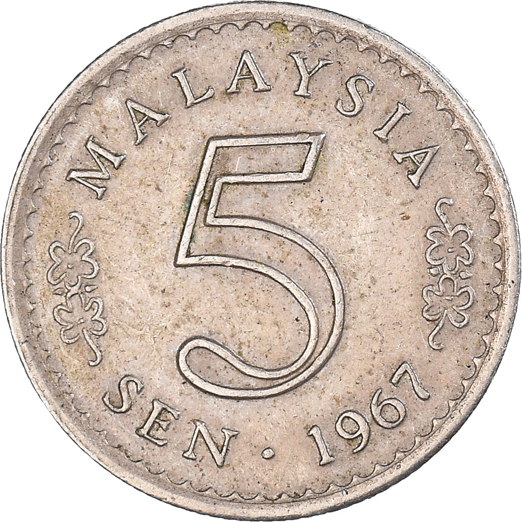 Moneta, Malezja, 5 Sen, 1967