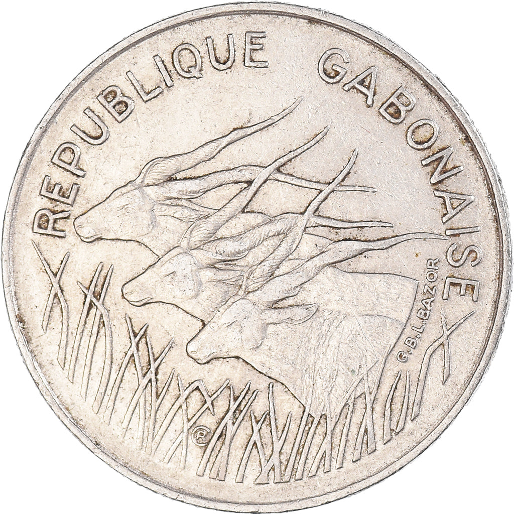 Coin, Gabon, 100 Francs, 1971