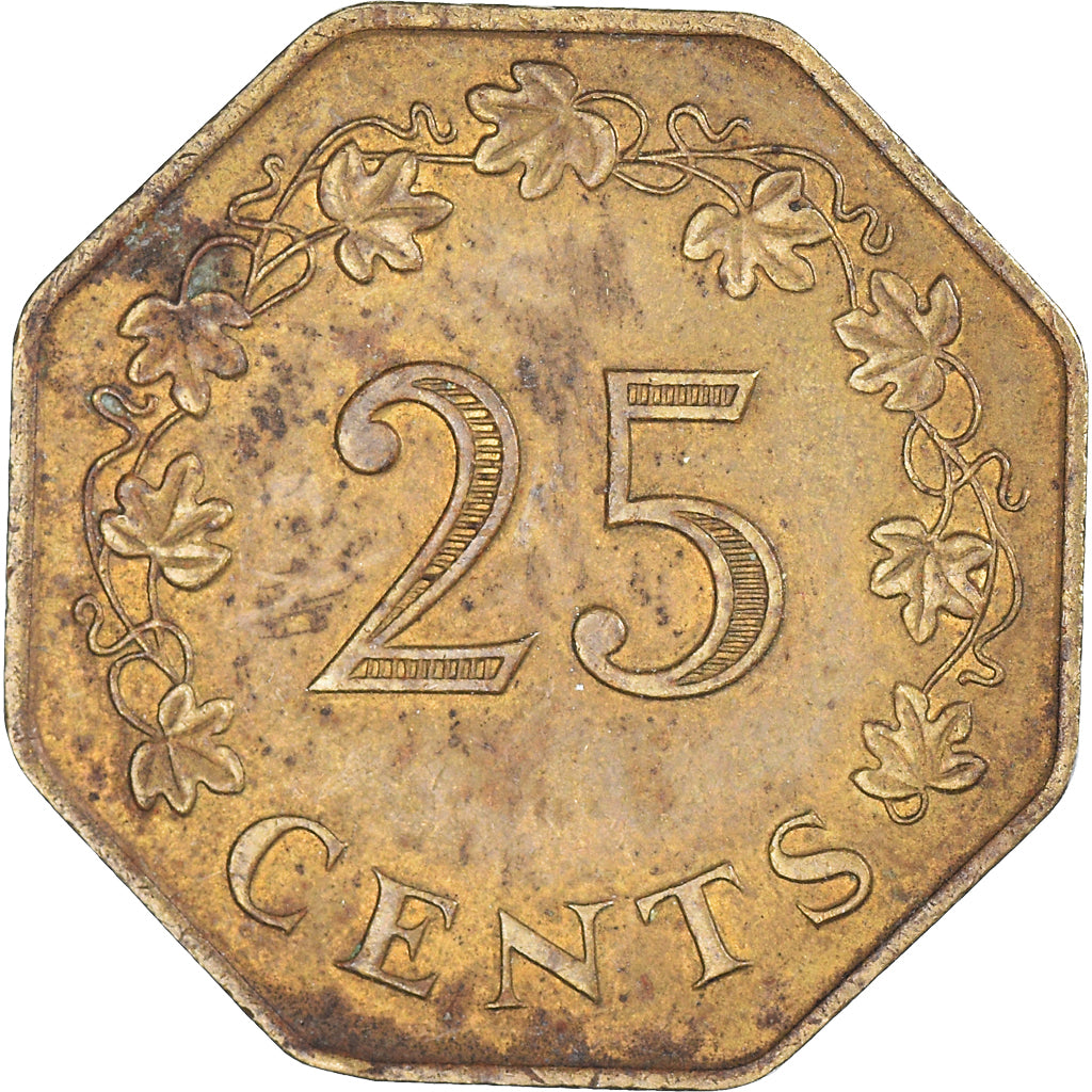 Munten, Malta, 25 Cents, 1975