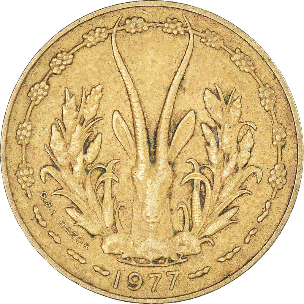 Moneta, Stati dell'Africa occidentale, 10 Francs, 1977