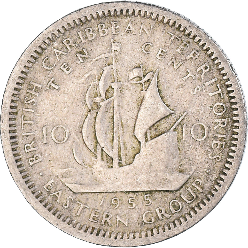 Munten, Britse Caraibische Gebieden, 10 Cents, 1955
