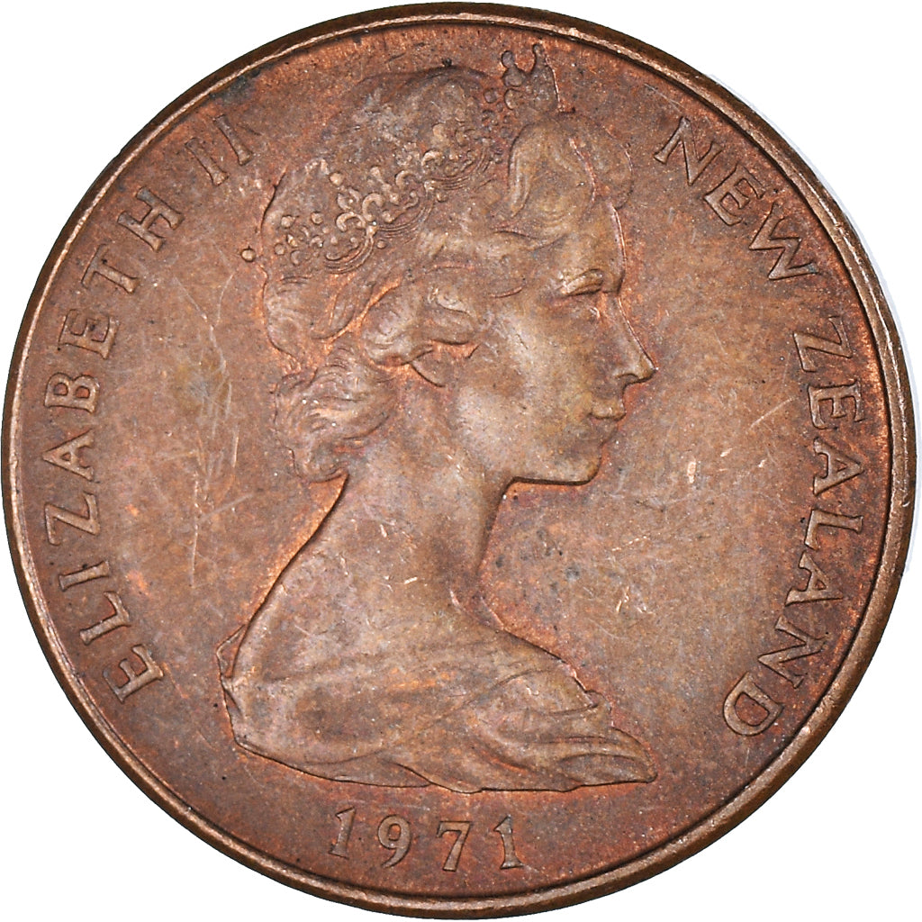 Coin, New Zealand, 2 Cents, 1971