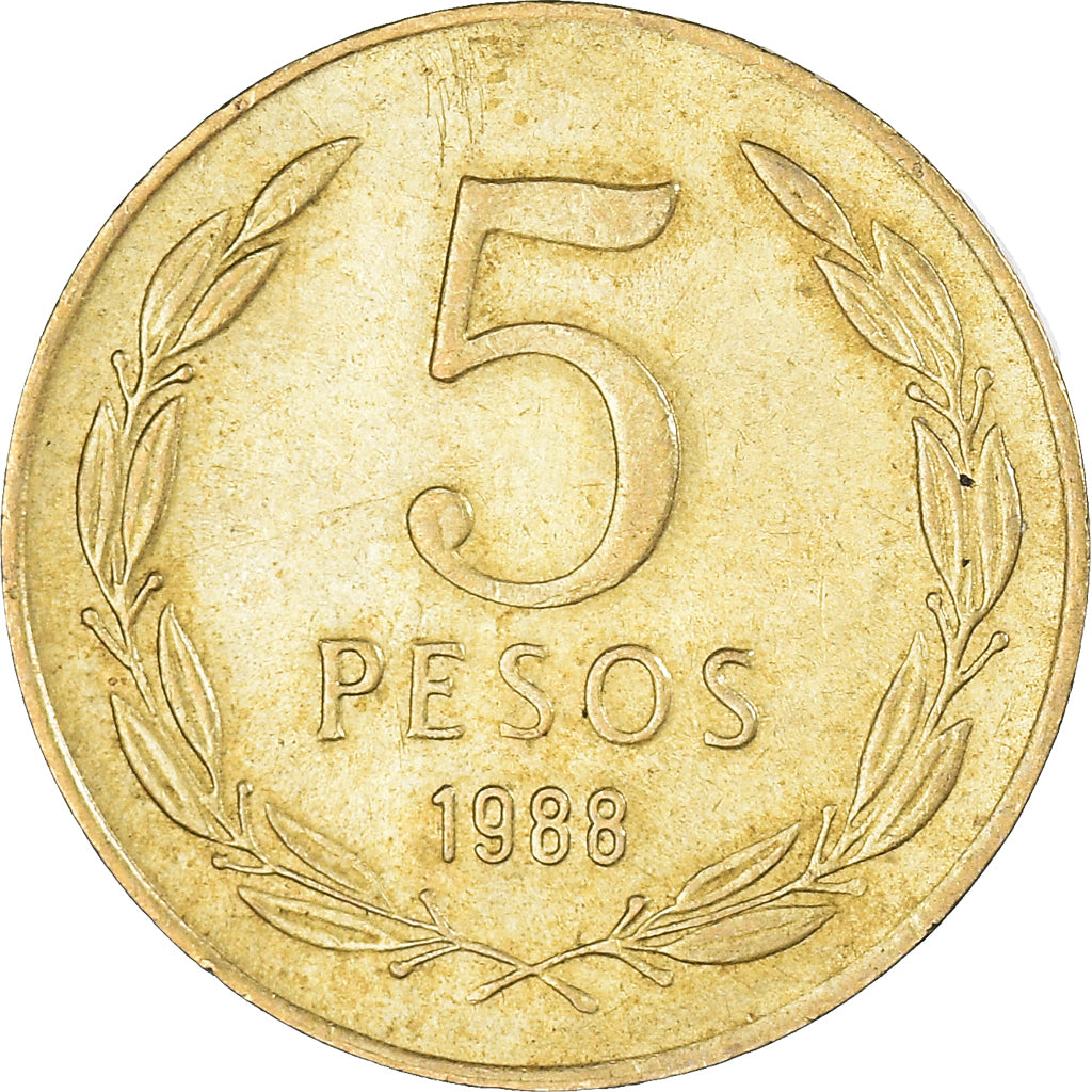 Moneda, Chile, 5 Pesos, 1988