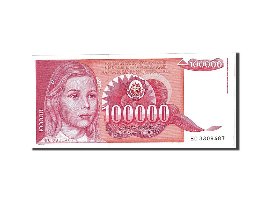 Yugoslavia, 100,000 Dinara, 1989, KM #97, UNC(65-70), BC3309487