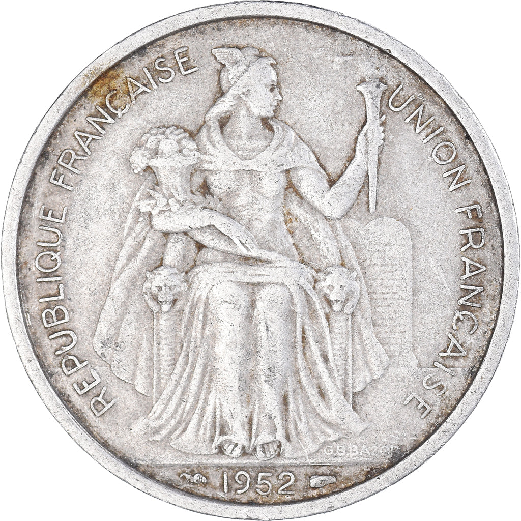 Coin, FRENCH OCEANIA, 5 Francs, 1952