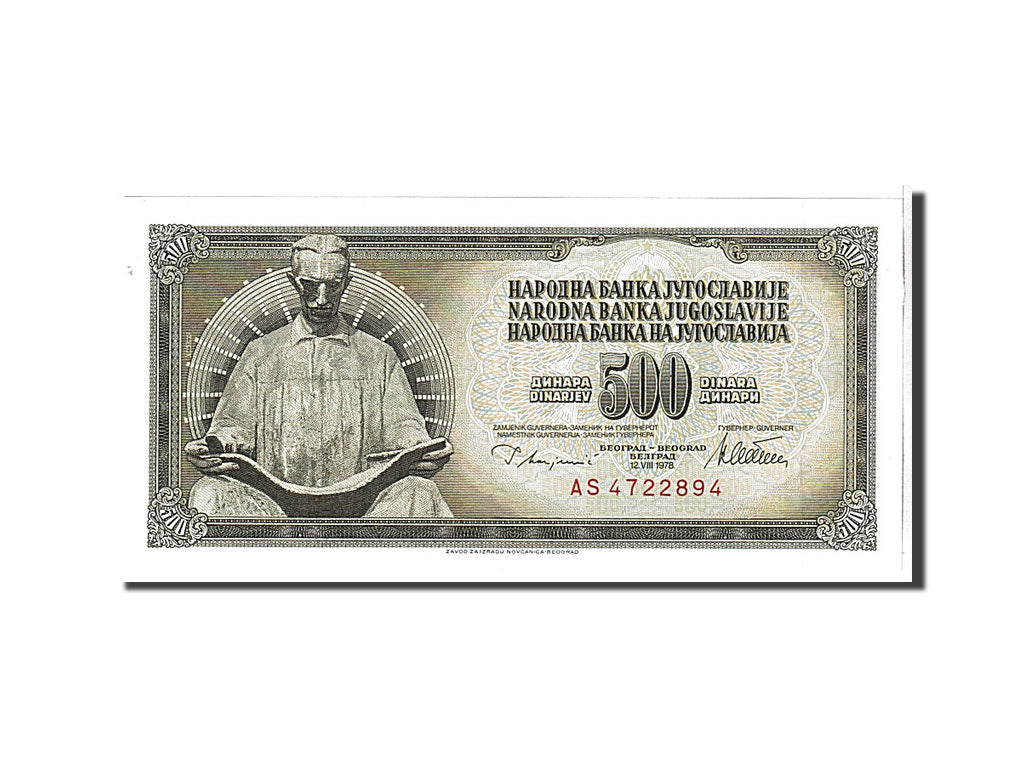 Billete, 500 Dinara, 1978, Yugoslavia, KM:91a, UNC