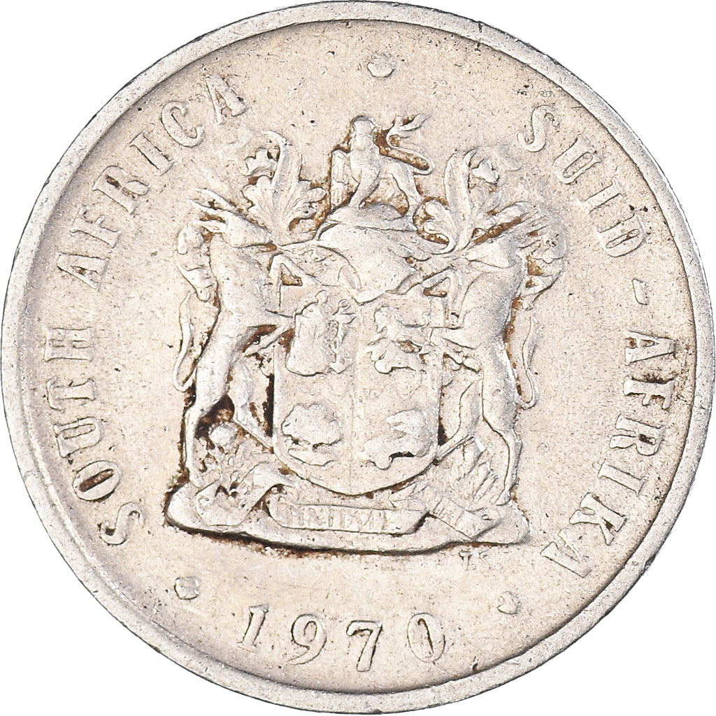 Moeda, África do Sul, 10 Cents, 1971