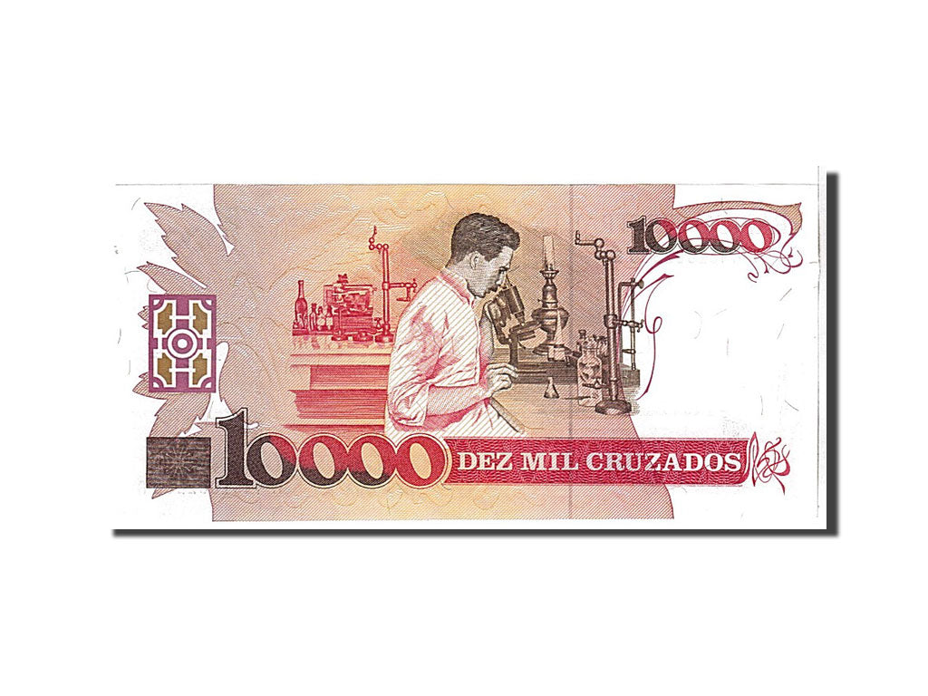 Billete, 10 Cruzados Novos on 10,000 Cruzados, 1989, Brasil, UNC
