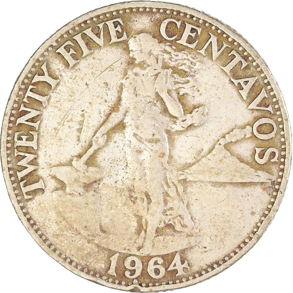 Monnaie, Philippines, 25 Centavos, 1964
