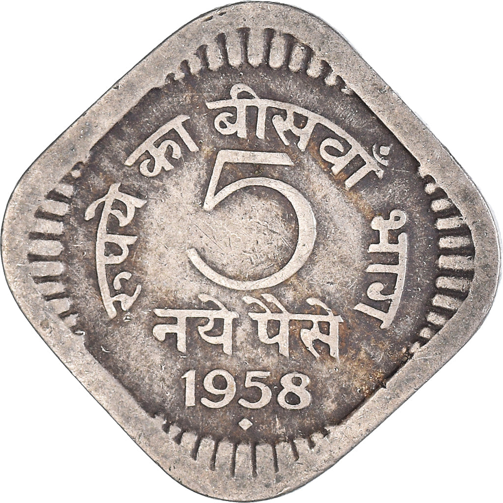 Coin, INDIA-REPUBLIC, 5 Naye Paise, 1958