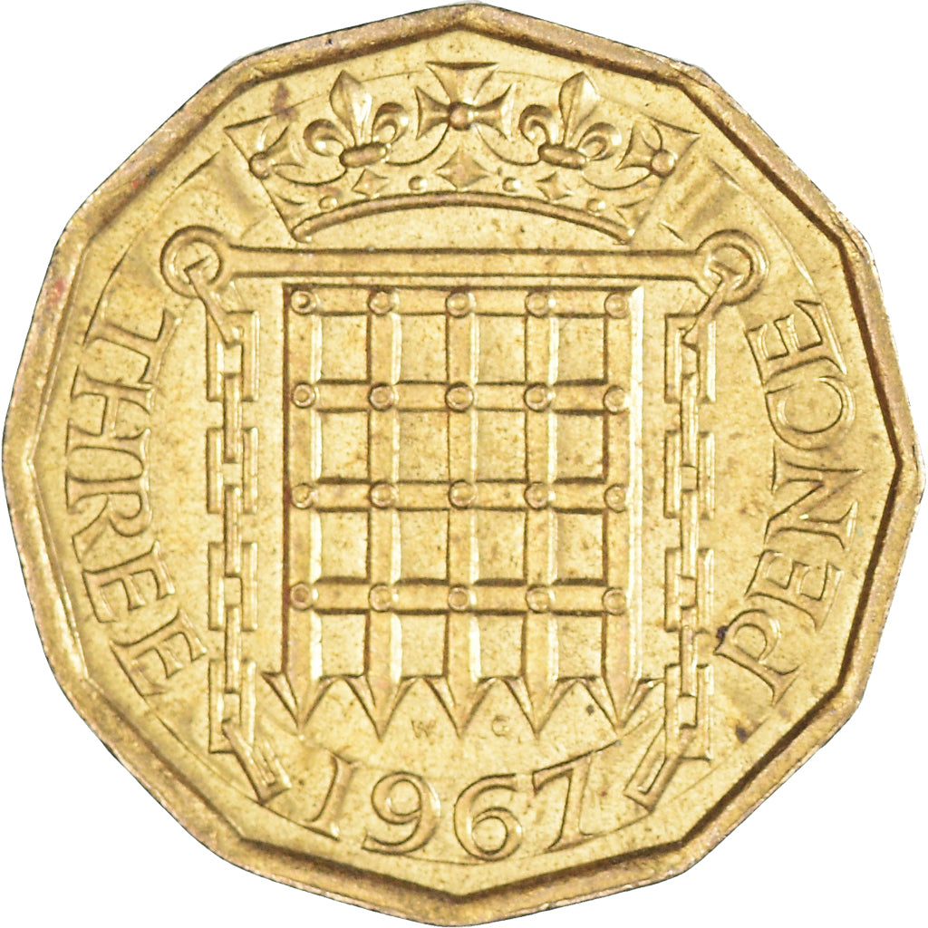 Moneda, Gran Bretaña, 3 Pence, 1967