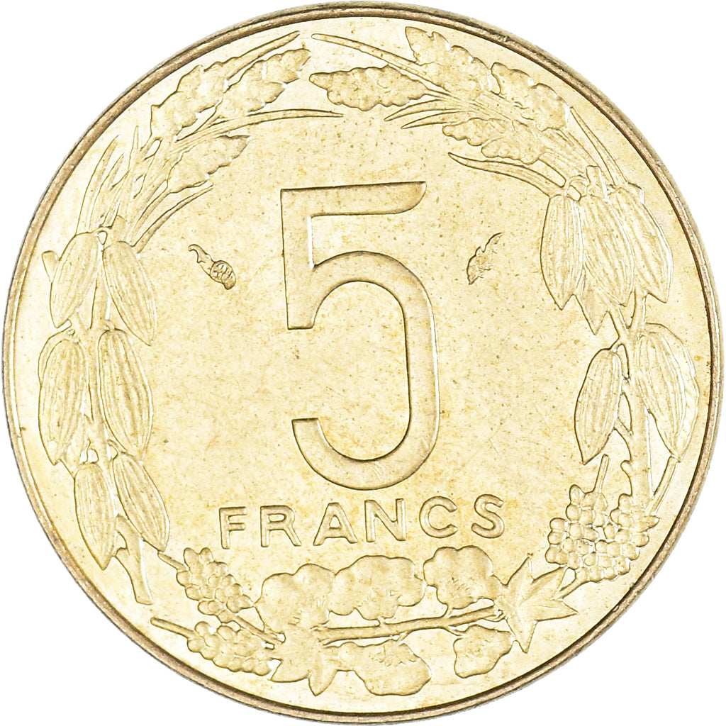 Moneta, Państwa Afryki Środkowej, 5 Francs, 1981