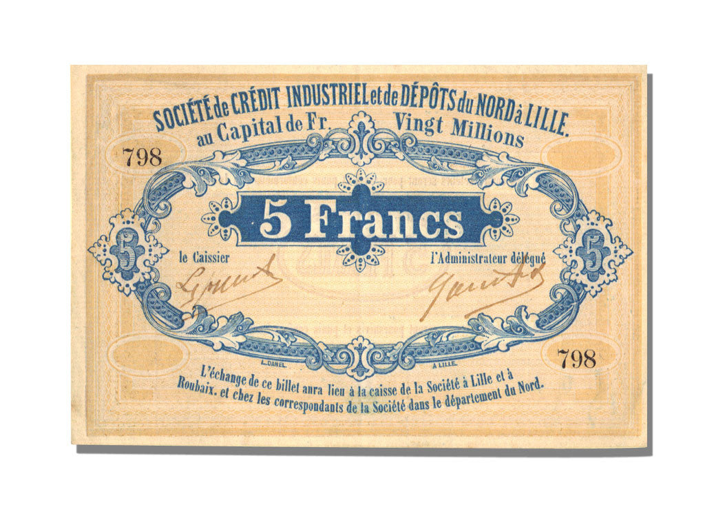 Banknote, 5 Francs, 1870, France, AU(55-58)