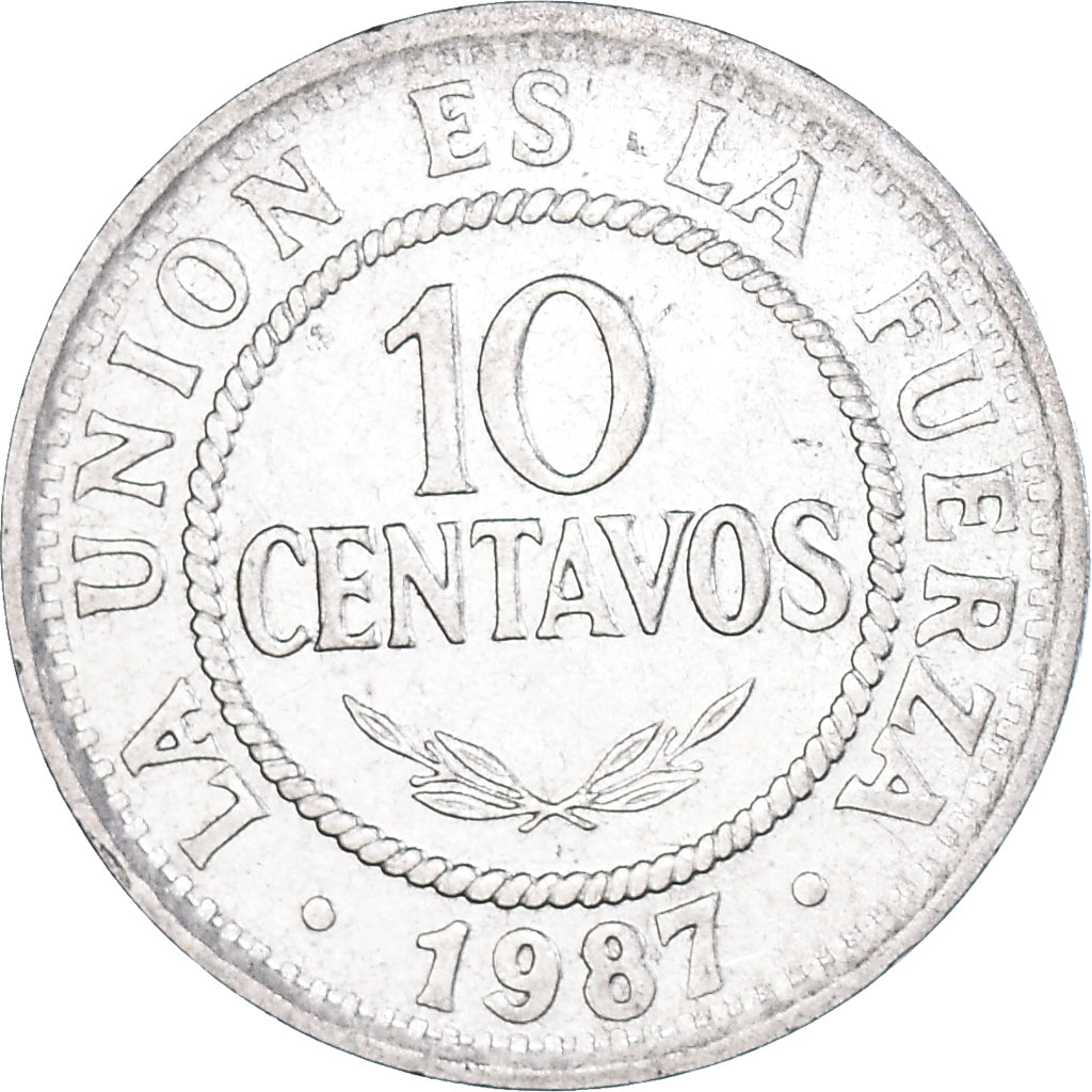 Monnaie, Bolivie, 10 Centavos, 1987