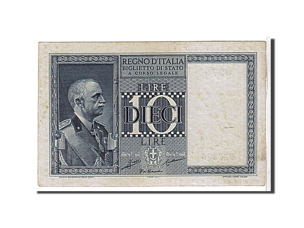 Italy, 10 Lire, 1935, KM #25a, AU(55-58), 327826