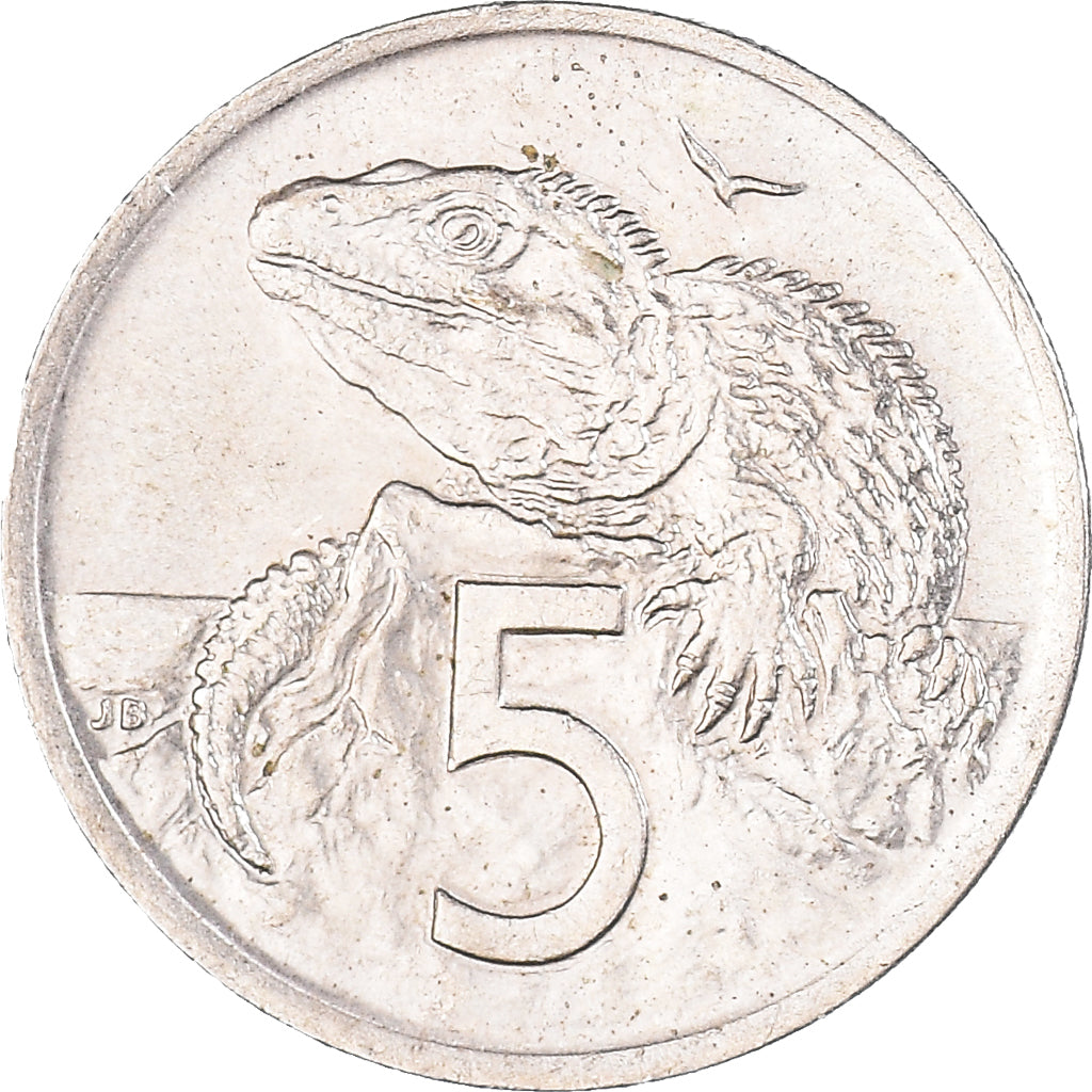 Coin, New Zealand, 5 Cents, 1972