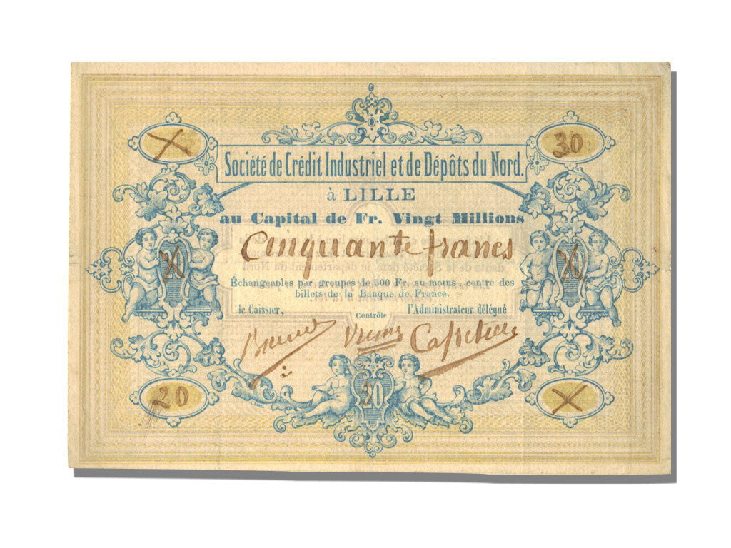 Biljet, 50 Francs, 1870, Frankrijk, SUP