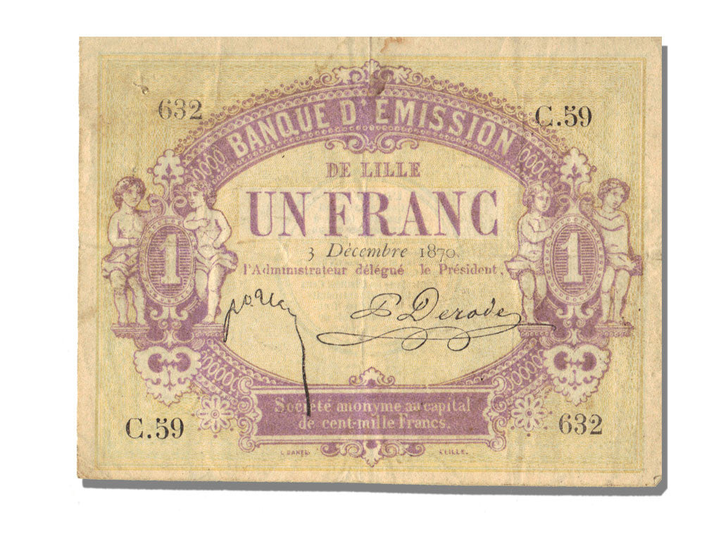 Geldschein, Frankreich, 1 Franc, 1870, SS