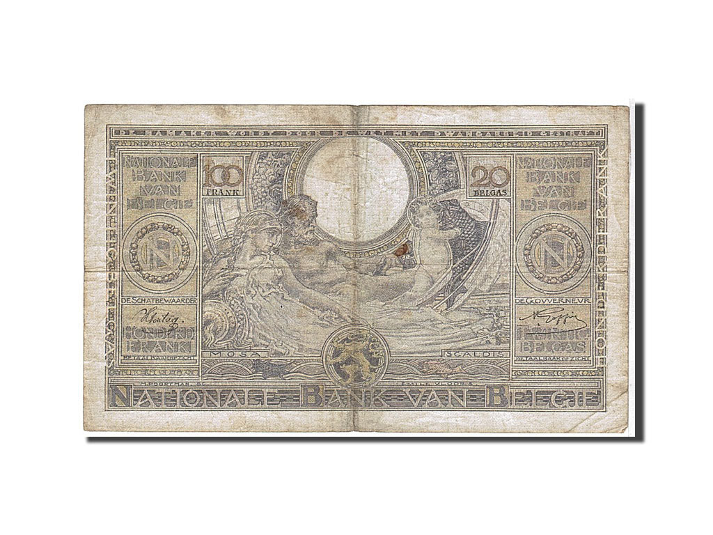 Banknote, Belgium, 100 Francs-20 Belgas, 1942, KM:112, VF(20-25)