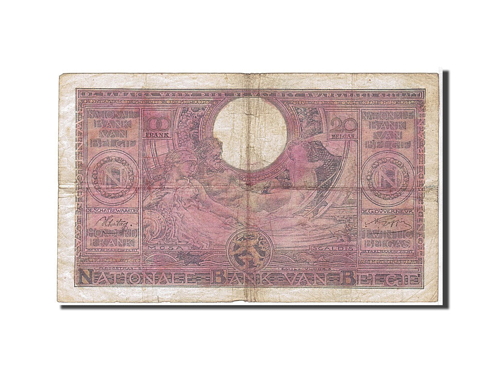Banknote, Belgium, 100 Francs-20 Belgas, 1942, KM:112, VF(20-25)