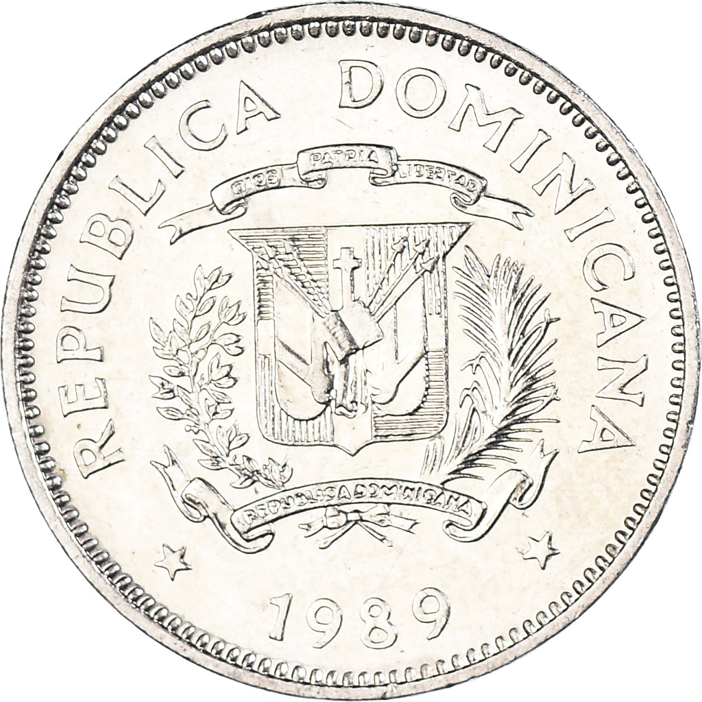 Monnaie, République Dominicaine, 5 Centavos, 1989