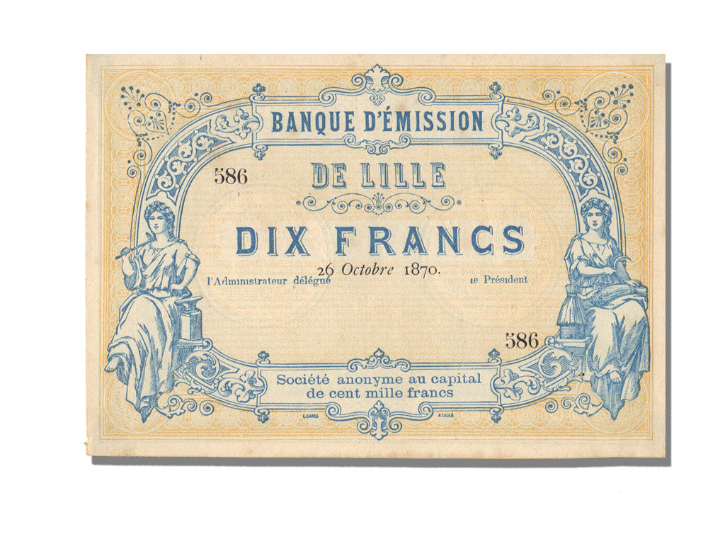 Banknote, 10 Francs, 1870, France, UNC(63)