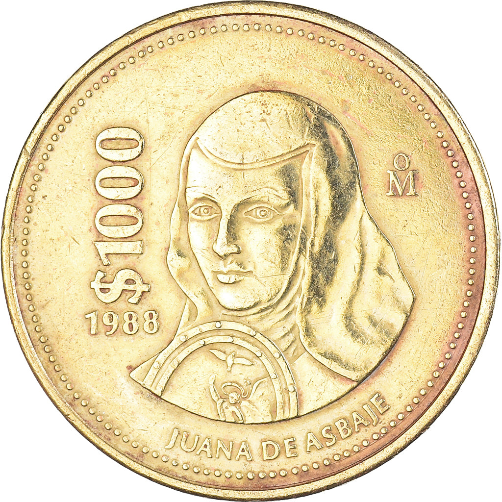 Moeda, México, 1000 Pesos, 1988