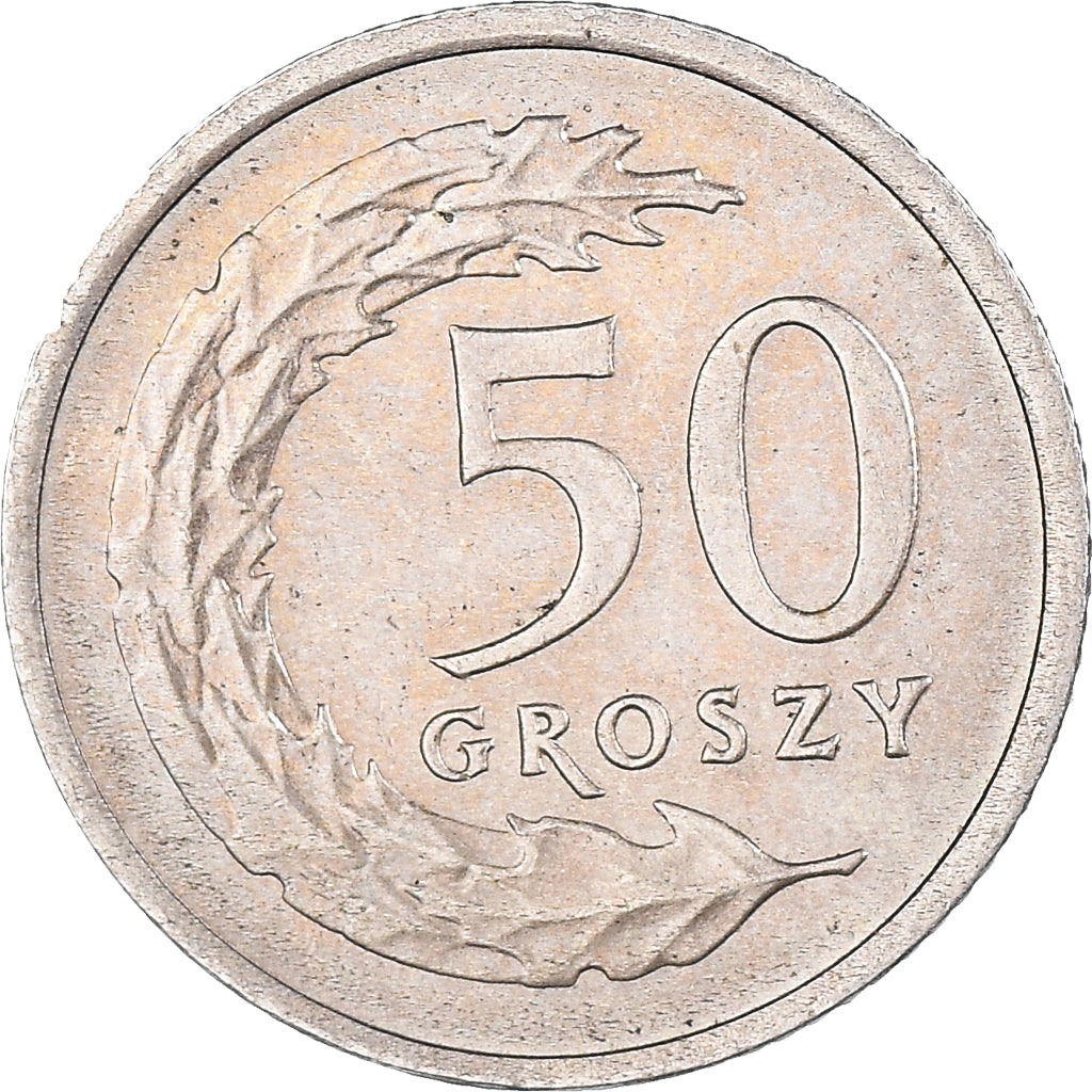 Moneda, Polonia, 50 Groszy, 1990