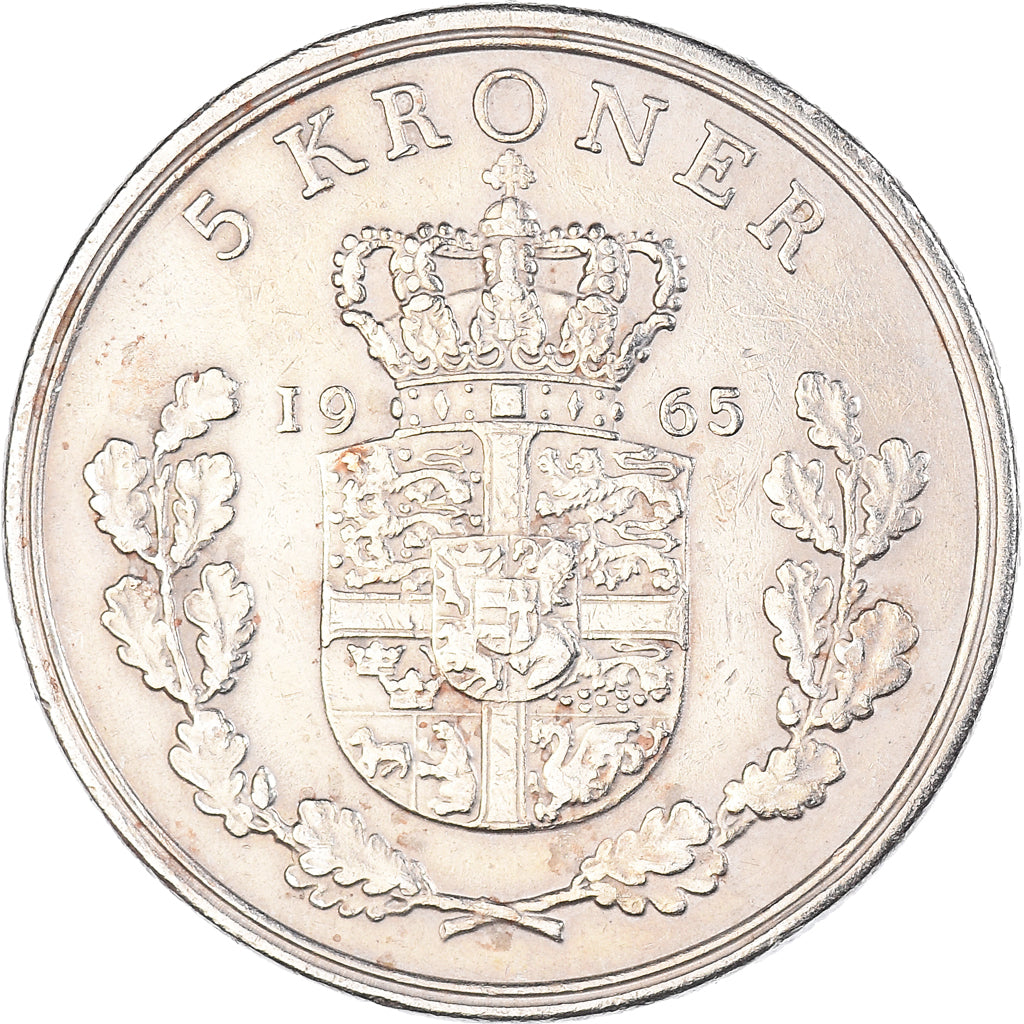 Munten, Denemarken, 5 Kroner, 1965