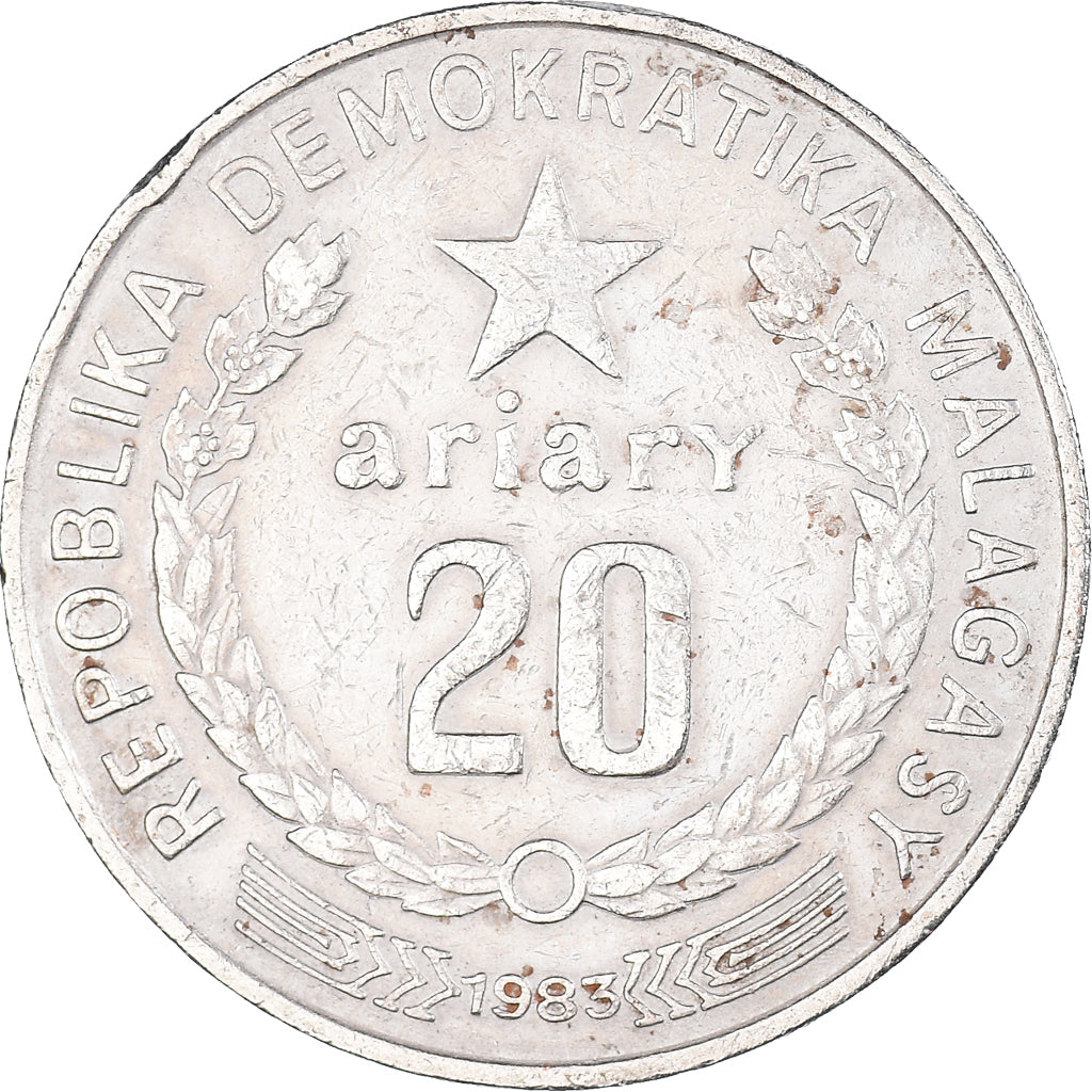 Moeda, Madagáscar, 20 Ariary, 1983