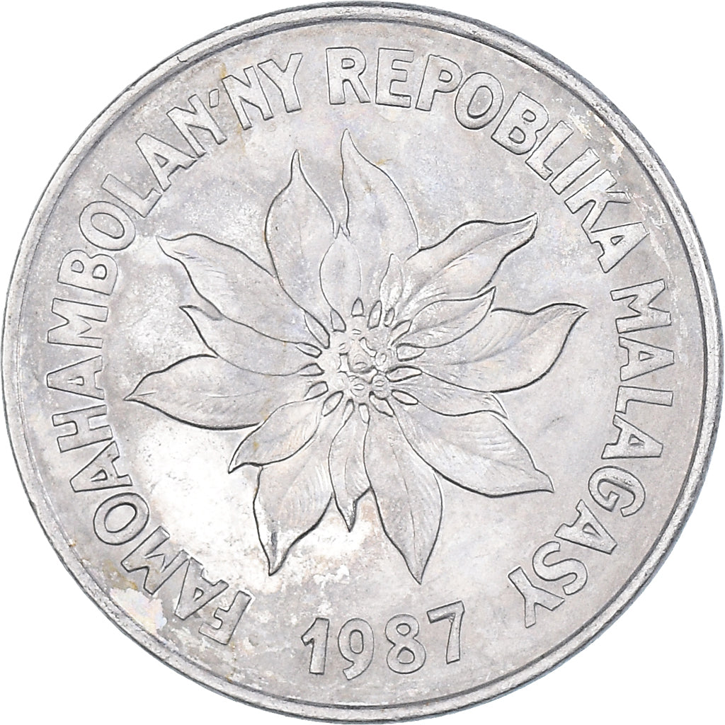 Moneda, Madagascar, 5 Francs, Ariary, 1987